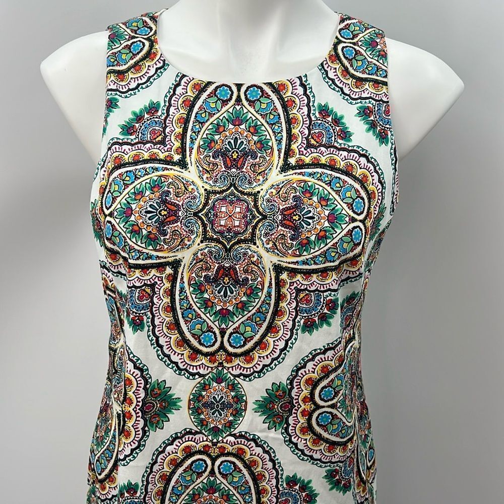 London Times paisley sleeveless shift dress size 10